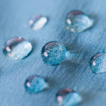 water droplets on waterproof material